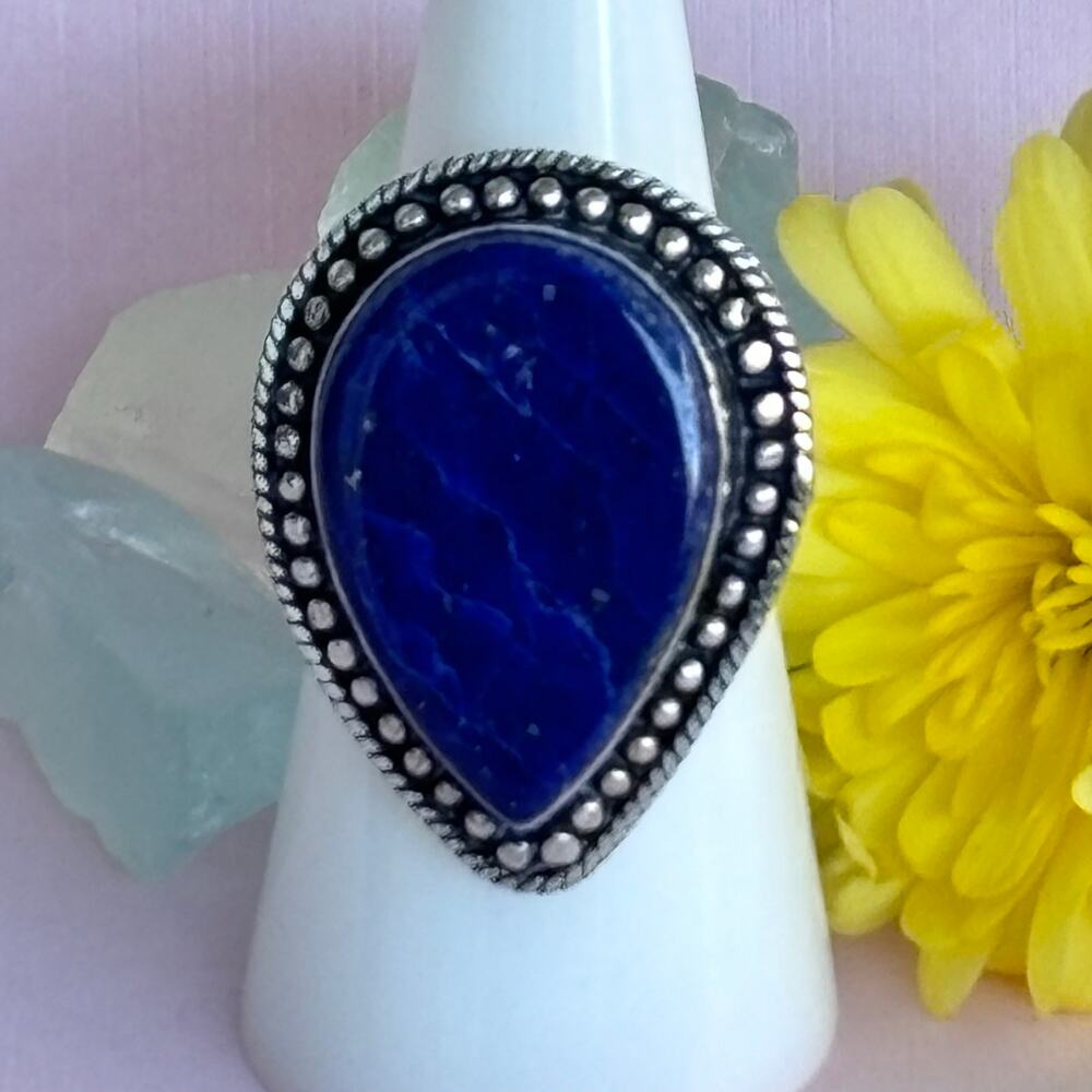 925 Sterling Lapis Lazuli Ring  Size 9